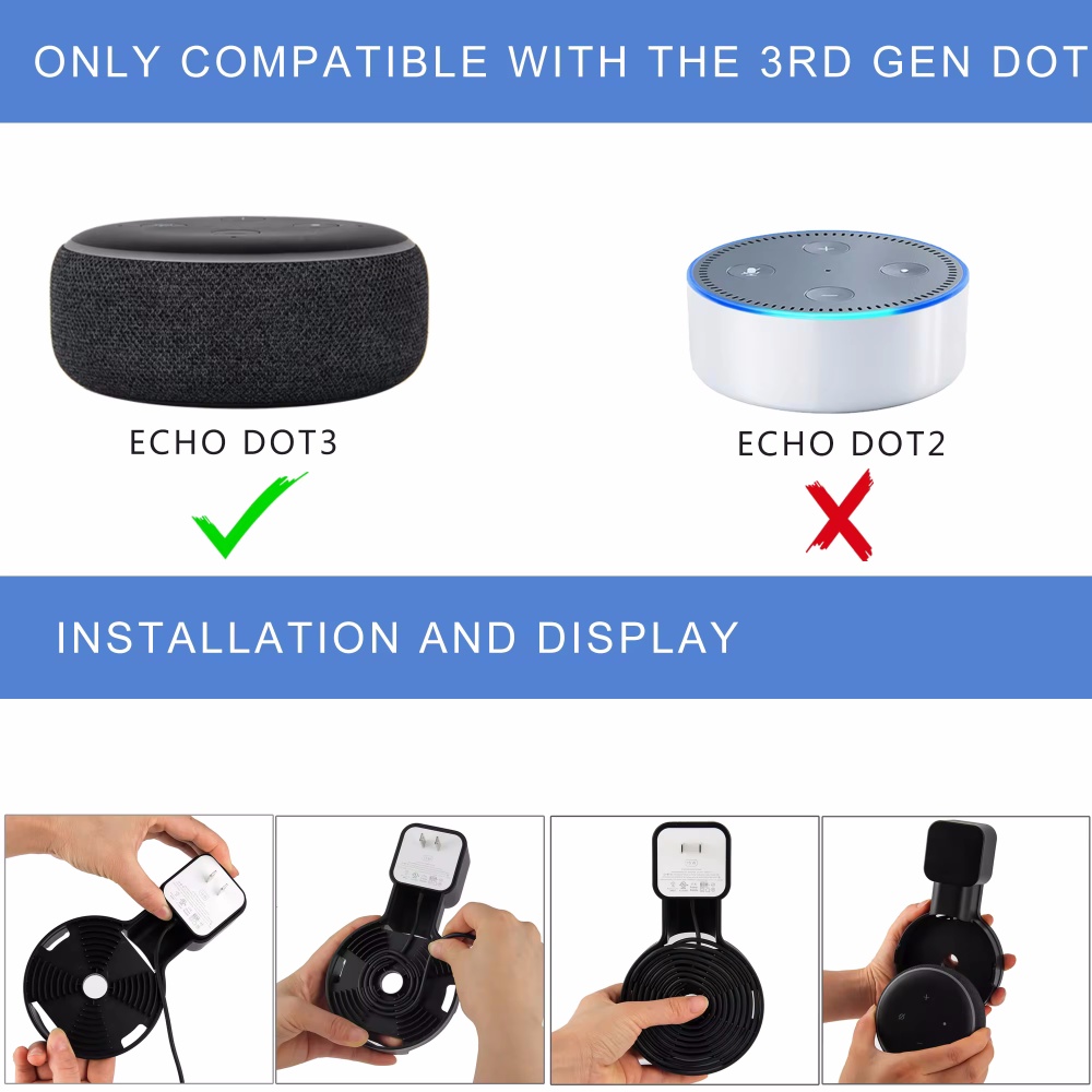 스피커 벽 마운트 거치대 스탠드 행어, 나사없는 케이블 - Amazon Speaker Echo Pop 리뷰 및 가격